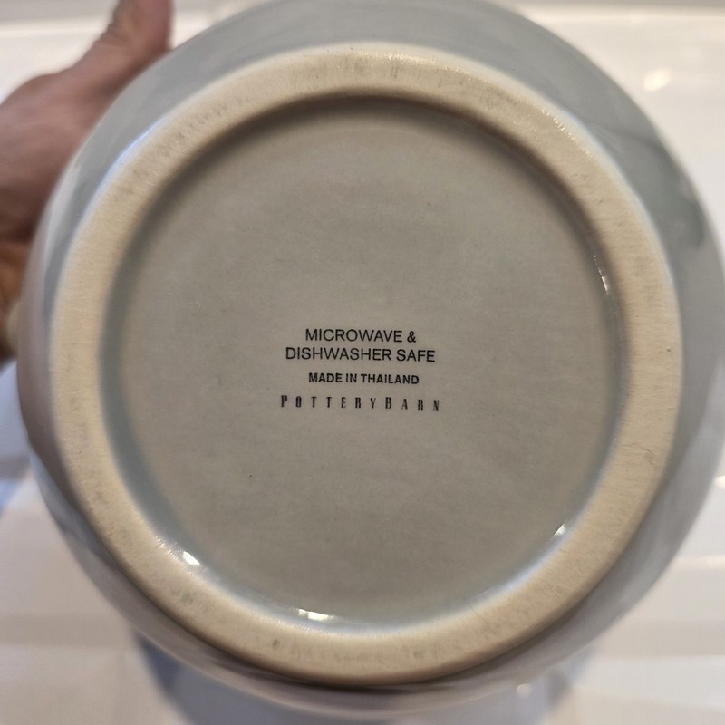 Pottery Barn Gray Rhodes Ceramic Nested Mixing Bowl with Spout Farmhouse Neutral gallery