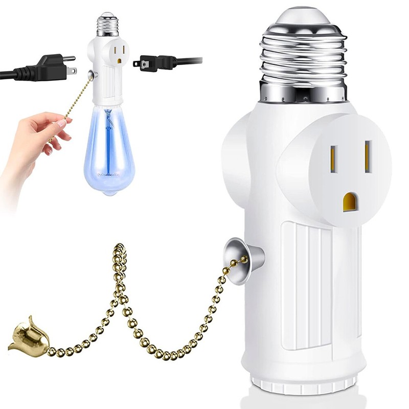 Plug-in Outlet to Socket Adapter Convert Outlet to Light Bulb Socket to E26 E27 gallery