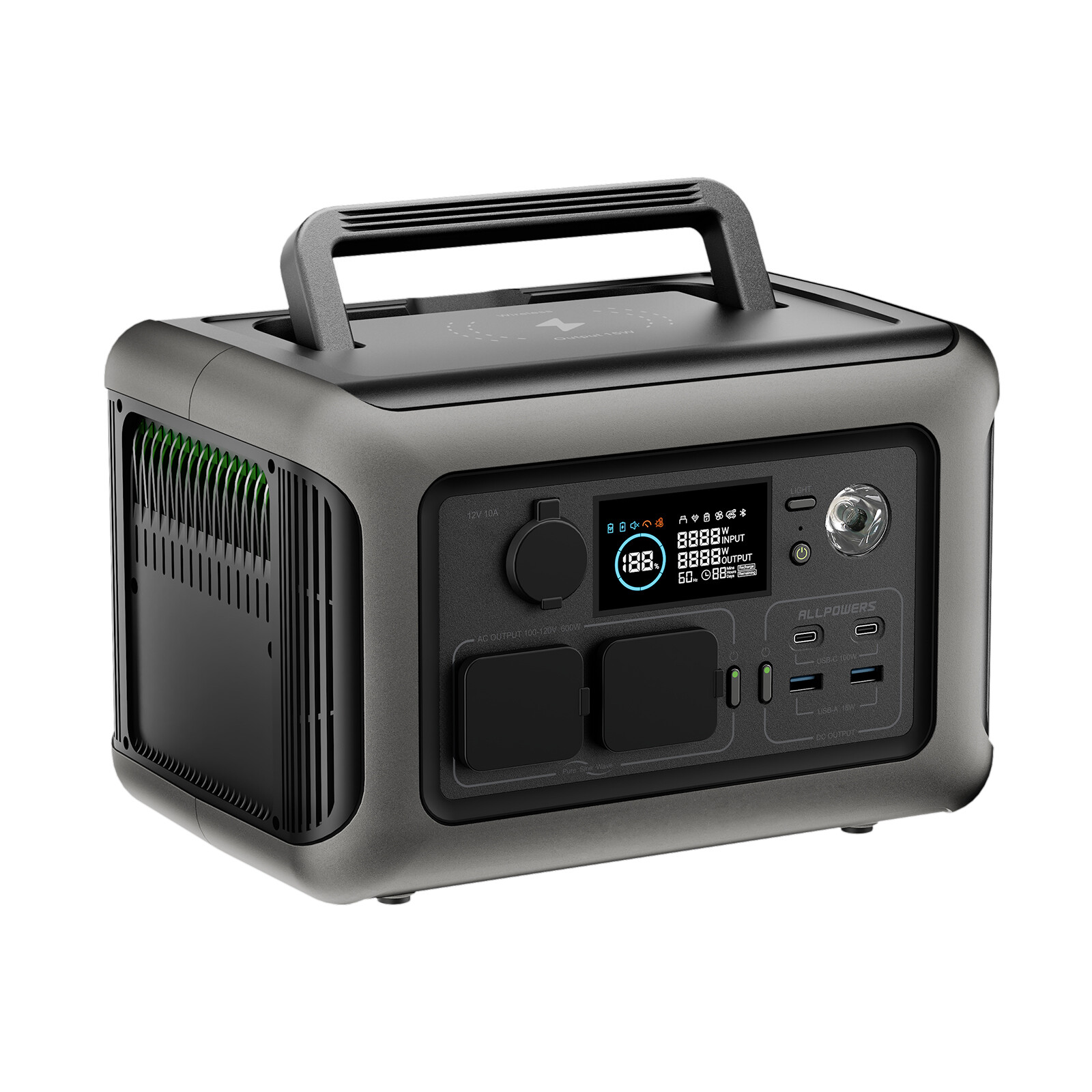 ALLPOWERS 600W 299Wh Portable Power Station R600 LFP Battery Solar Generator UPS gallery