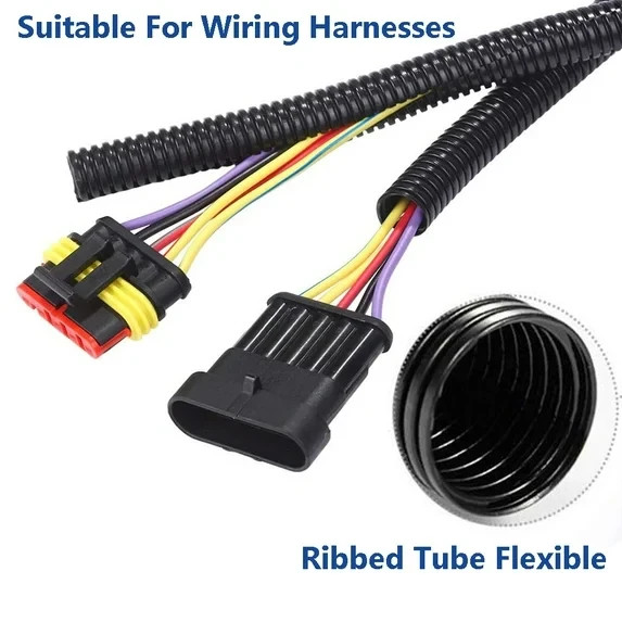 50 Ft. 1/8" Split Wire Loom Conduit Polyethylene Tubing Black Color Sleeve Tube gallery