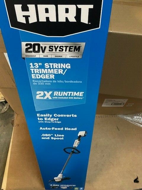 HART 20-Volt 13-inch String Trimmer/Edger (1) 20-Volt 4.0Ah Lithium-Ion Battery