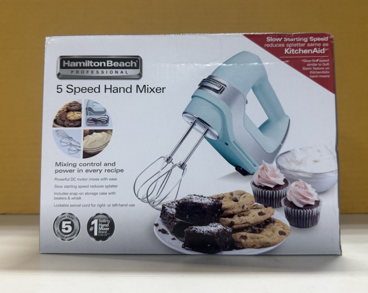 Hamilton Beach Professional 5-Speed Electric Hand Mixer with Snap-O, Mint Color gallery