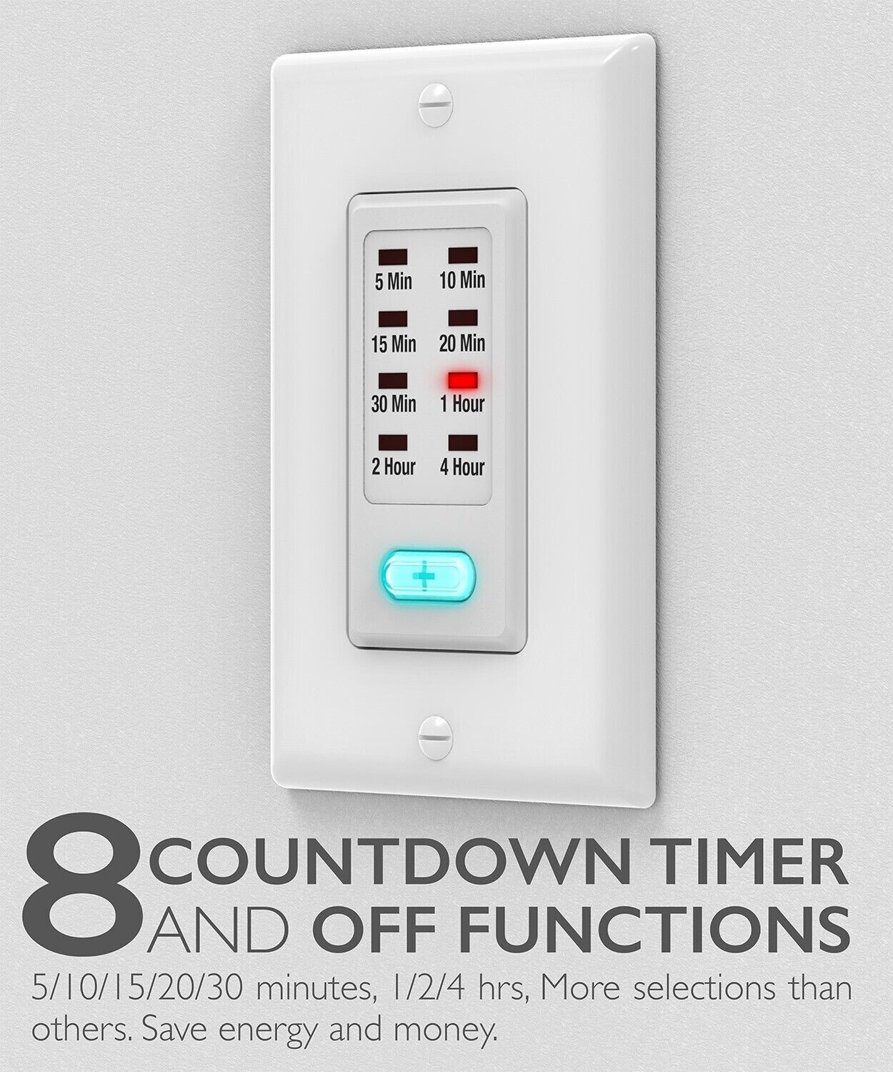 2x In Wall Switch Gang Countdown Programmable Timer Auto Bathroom Fan LED Light gallery