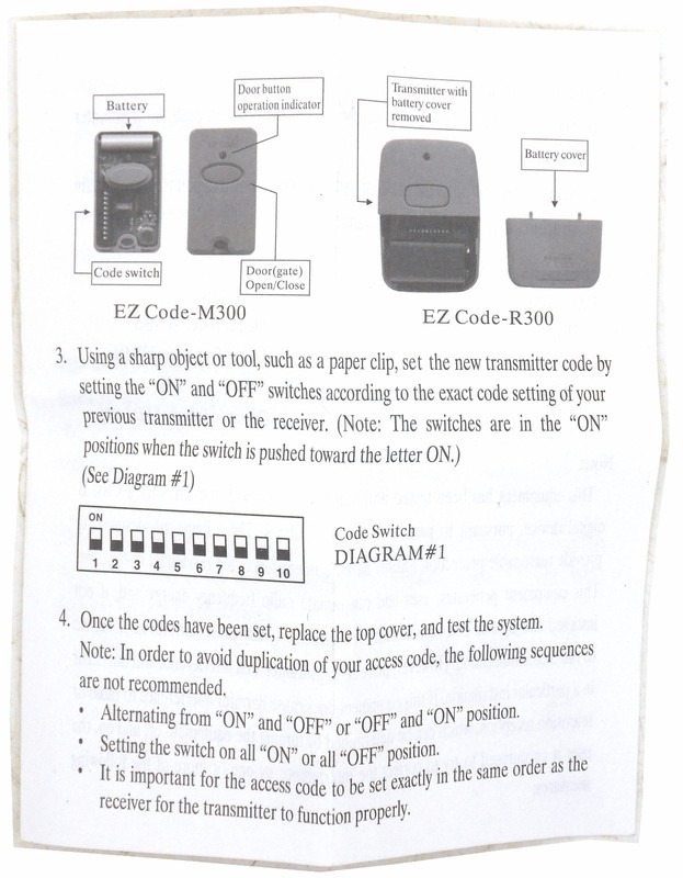 (2) 10 Digit Pins EZ Code Remote Control Garage Door Gate Opener Transmitter gallery