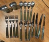 Cambridge Acrylic Lucite Flatware Set 17 Emerald Green Handles Stainless S&P gallery