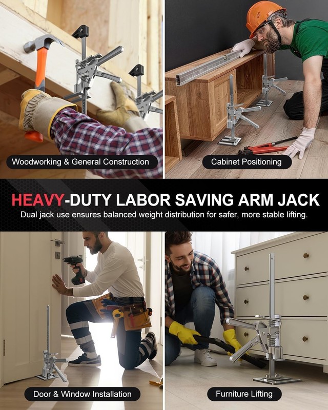 Labor Saving Arm Jack 2 Pack - Height Adjustable, 10” Lifting Capacity Tool gallery