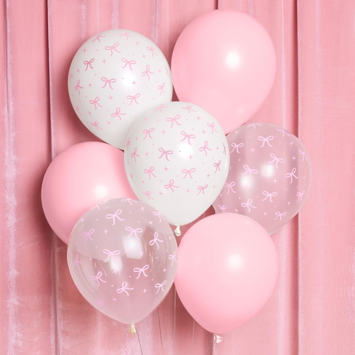 Bow Theme Party Balloons, 24Pk 12 Inch, Bridal Shower Decor, Pink gallery