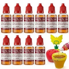 10 Pack Fruit Fly Trap Refill Liquid, 0.68oz/ Bottle, Liquid 10P, yellow