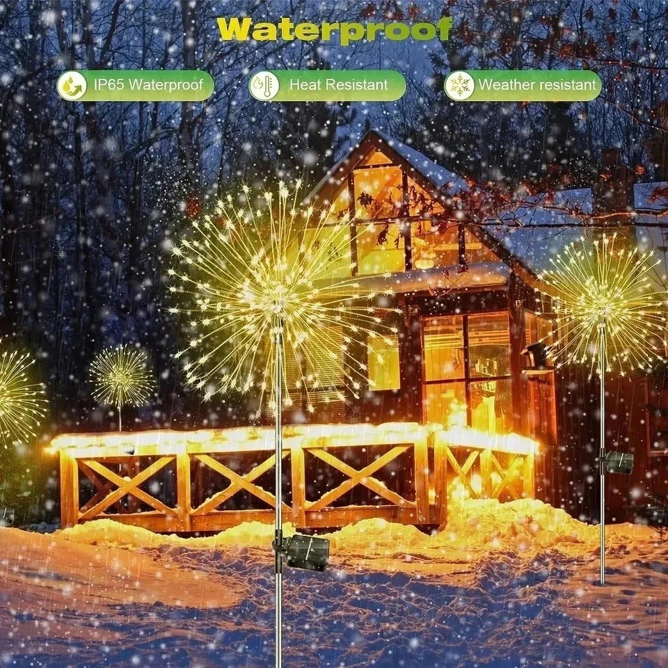 Outdoor LED Solar Firework Lights Garden Decoration Fairy Lights Waterproof Dand gallery