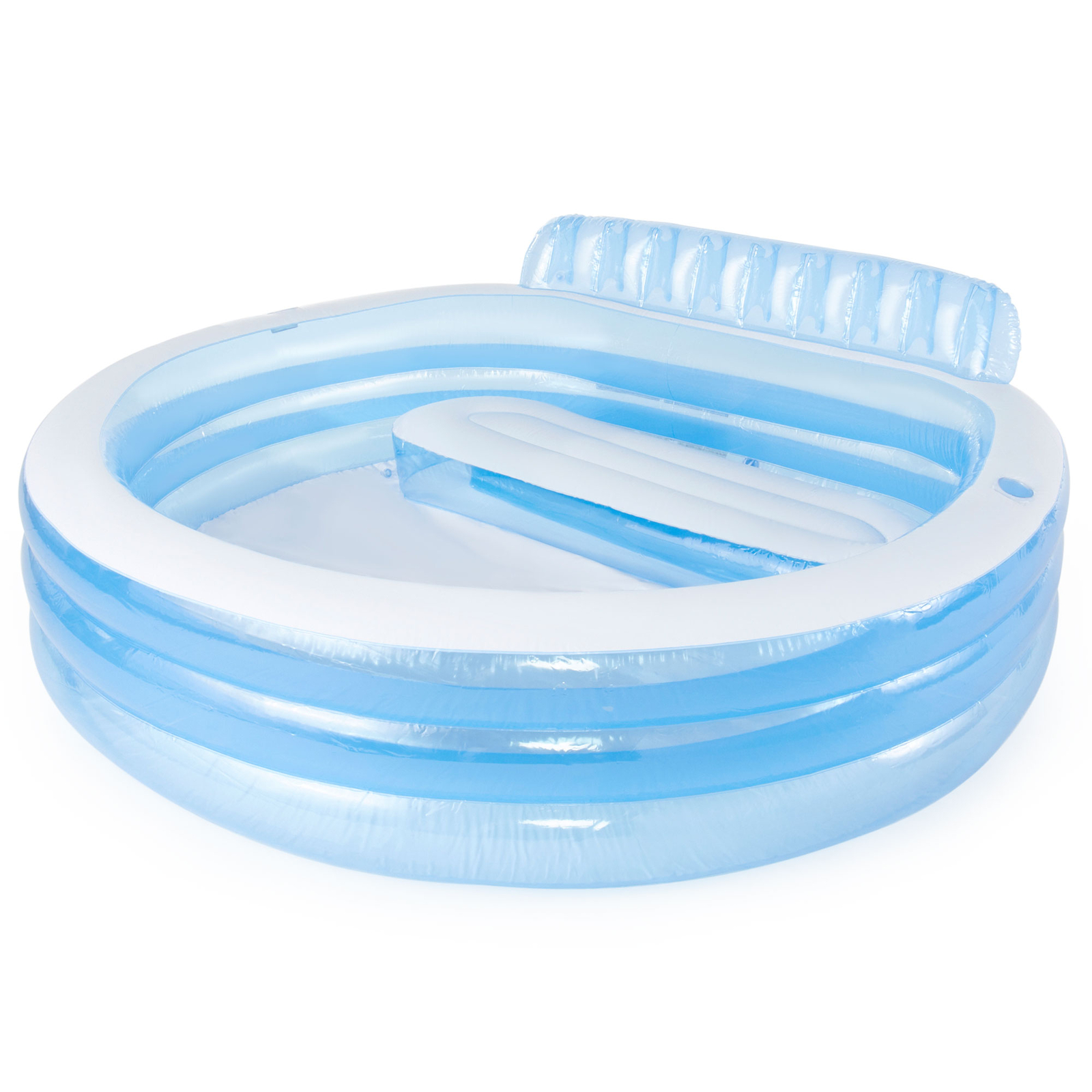 Intex Swim Center Round Inflatable Above Ground Family Lounge Outdoor Pool, Blue gallery