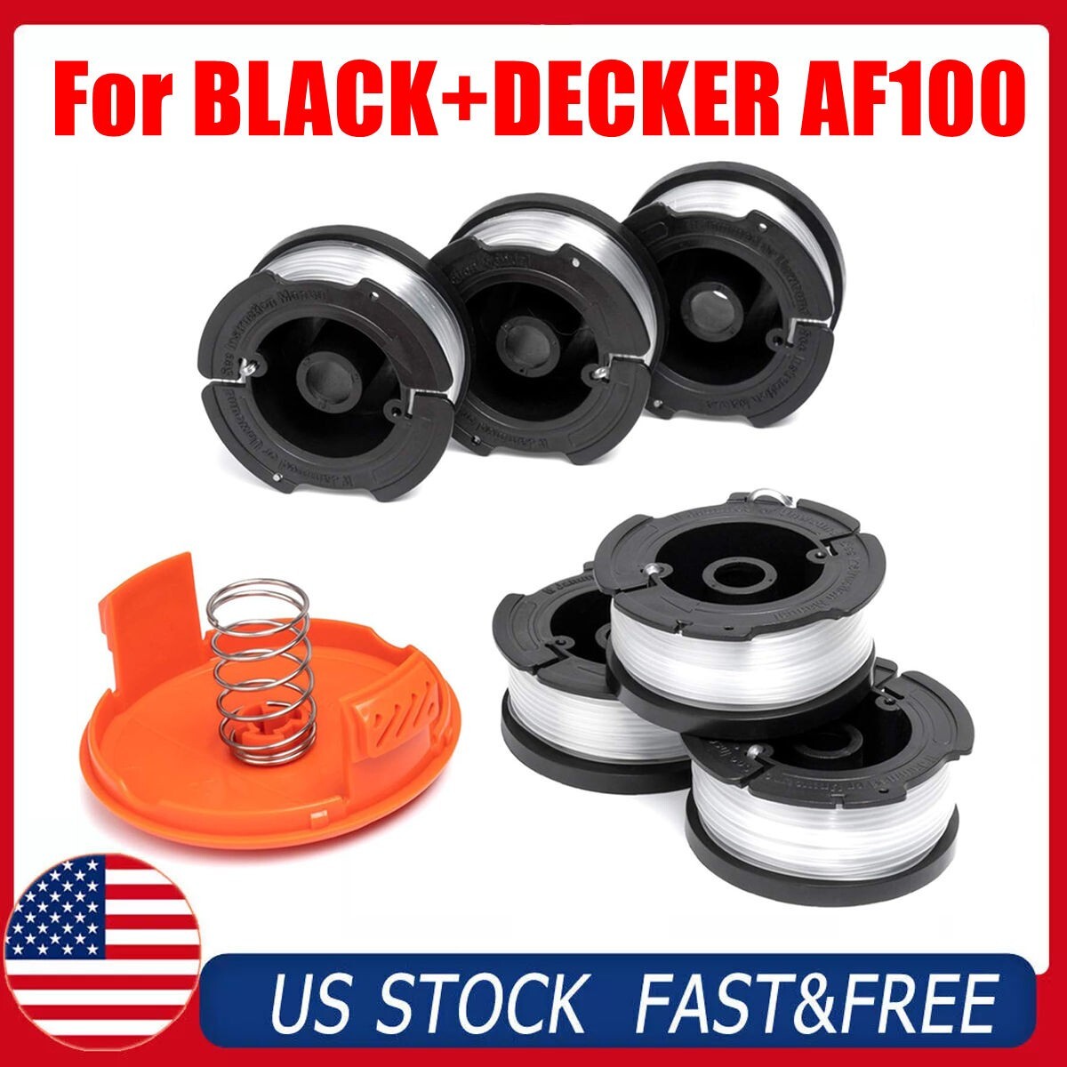 AF-100-3ZP Weed Eater String Trimmer Line Spool for BLACK+DECKER, 6 Pack AF-100 gallery