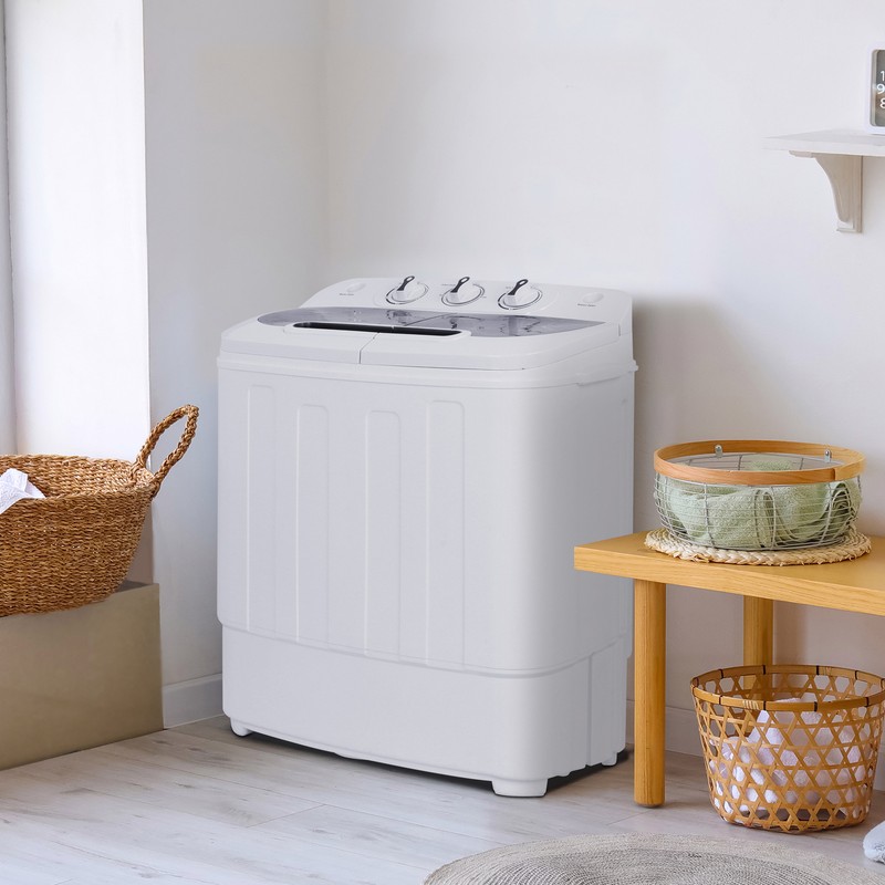 Portable Mini Wash Machine Compact Twin Tub 13lbs Top Load Washer Spin Dryer gallery