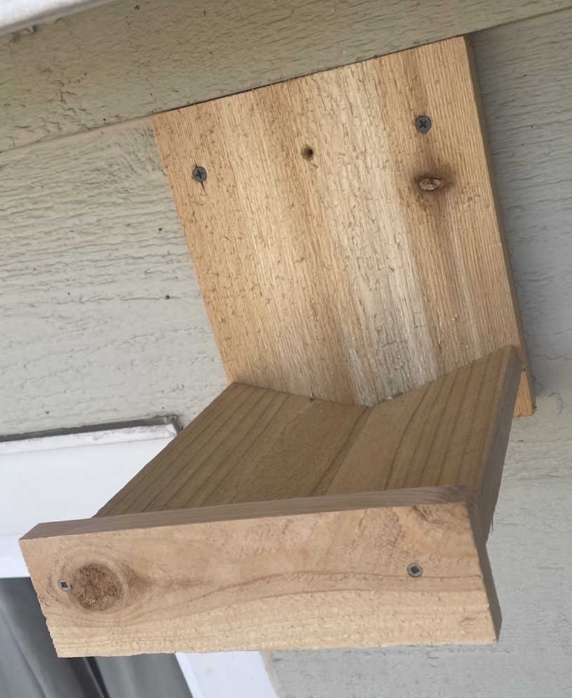 Cedar Wood V-Shaped Nesting Shelf For Robins, Phoebes And House Finches gallery
