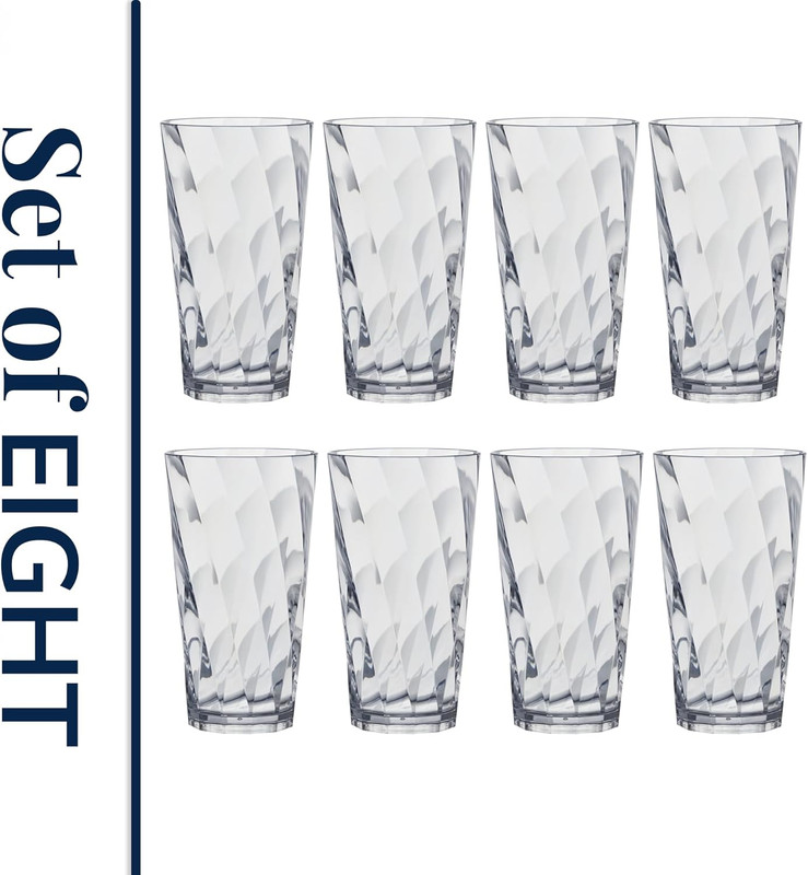 Optix Plastic Reusable Drinking Glasses (Set of 8) 20Oz Water Cups in Clear | Bp gallery