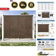 Outdoor Roller Shade Sun Blocker UV Protection Patio Porch Gazebo Mocha 8ft