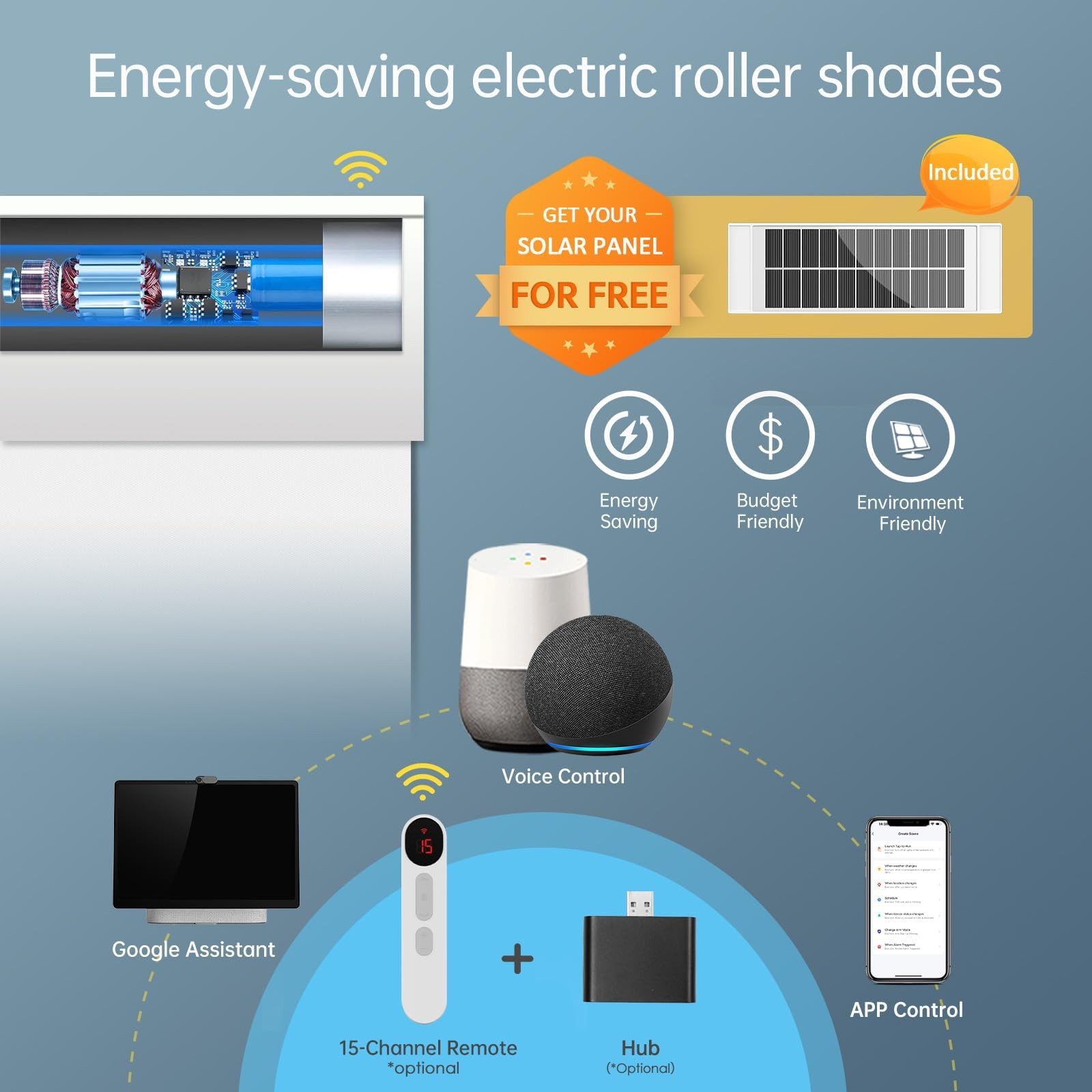 Denfoon Motorized Blinds Remotethermal Electric Blindssolar Panelcustomizable gallery