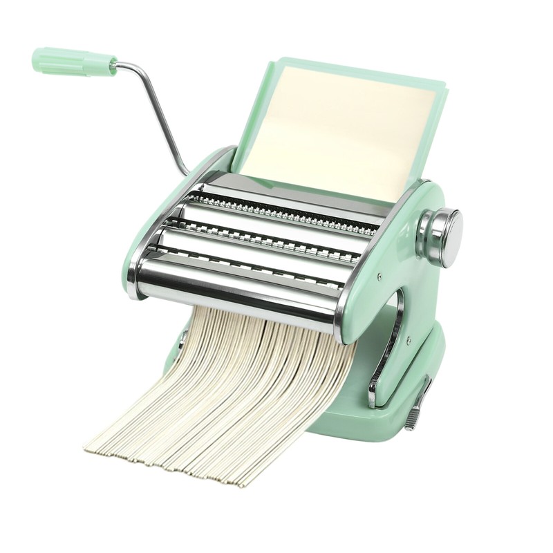 Manual Pasta Maker Machine with Adjustable Thickness Noodle Roller and Cutter gallery