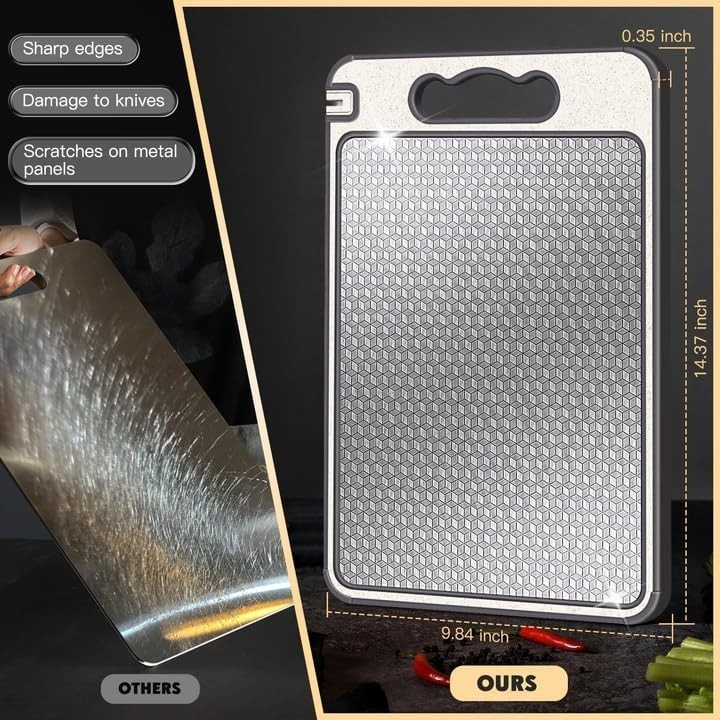 Chic Scratch-Resistant Chopping Board with Mesh Design & Juice Groove - 15x10 In gallery