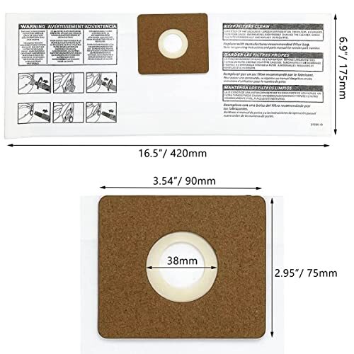 12 Pack Type B Vacuum Filter Bag Compatible with Shop Vac 2-2.5 Gallon All Aroun gallery