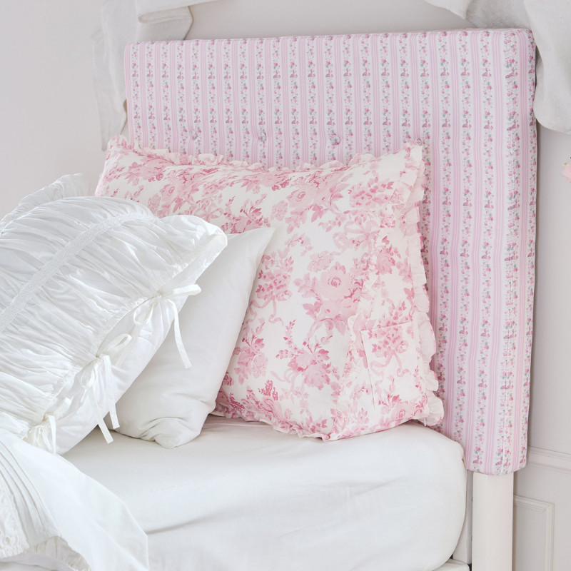 LoveShackFancy Garden Damask Ruffle Wedge Pillow Pink gallery
