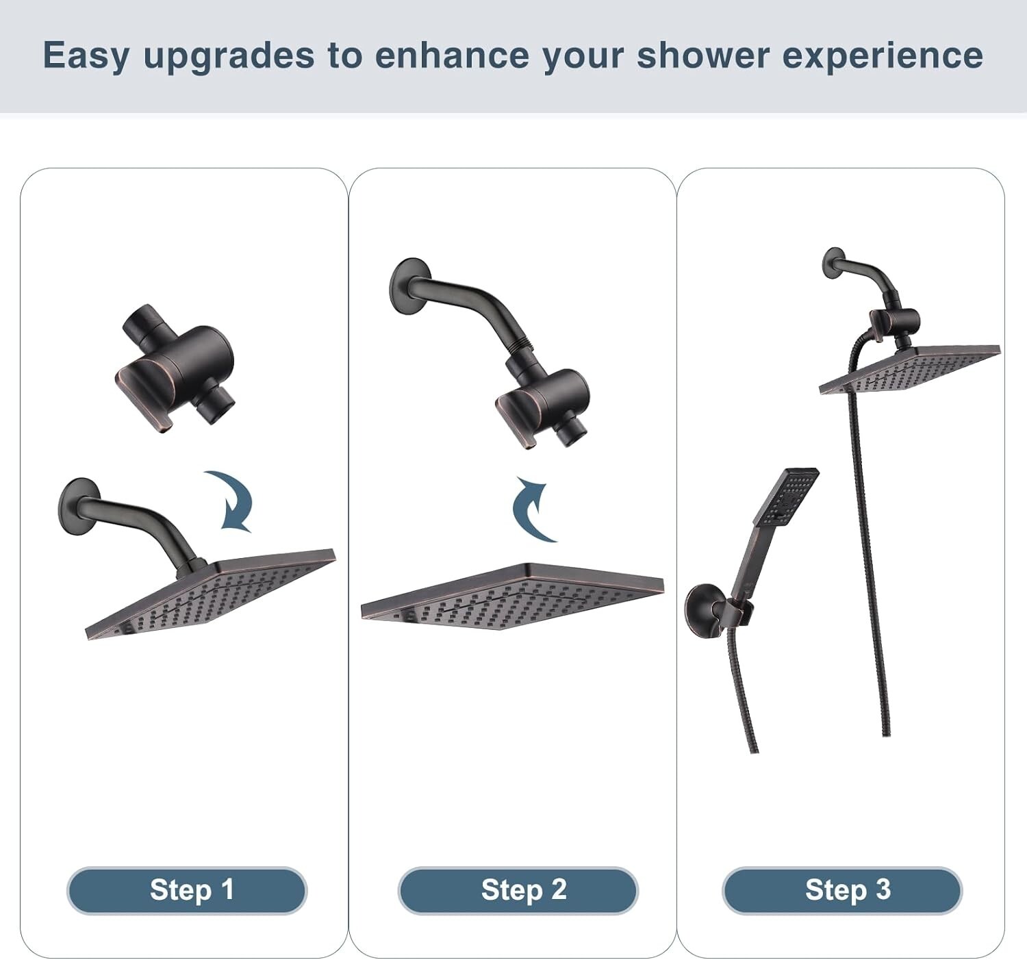 NEW "Bright Shower" 3-Way Shower Head Diverter Valve-Oil Rubbed Bronze (PBA0907) gallery
