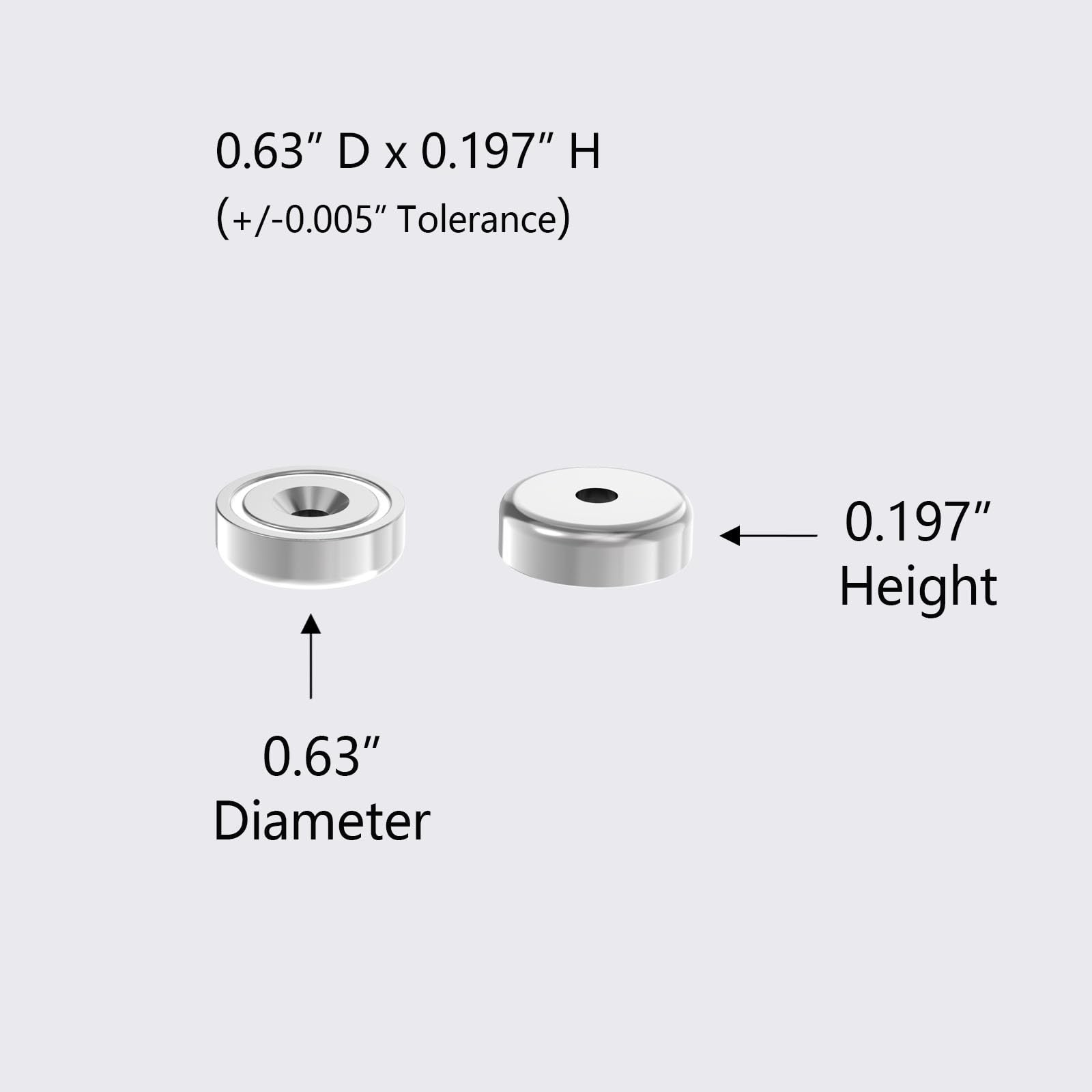 AplysiaTech Powerful N52 Neodymium Cup Magnets with Countersunk Hole, Silver gallery