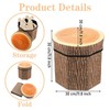3 Pack Tree Stump Storage Stool 12 x 12 Inch Stool Ottoman, Cute Folding Stor... gallery