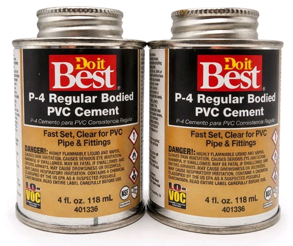 2 Pack PVC Cement Clear 4oz Regular Body Pipe Glue Plumbing Do it Best gallery