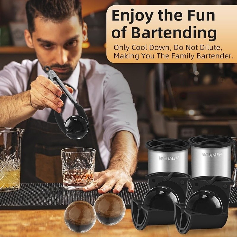 Clear Ice Cube Maker Ball Stainless Steel Ice Maker Whiskey Cocktail Gifts New gallery
