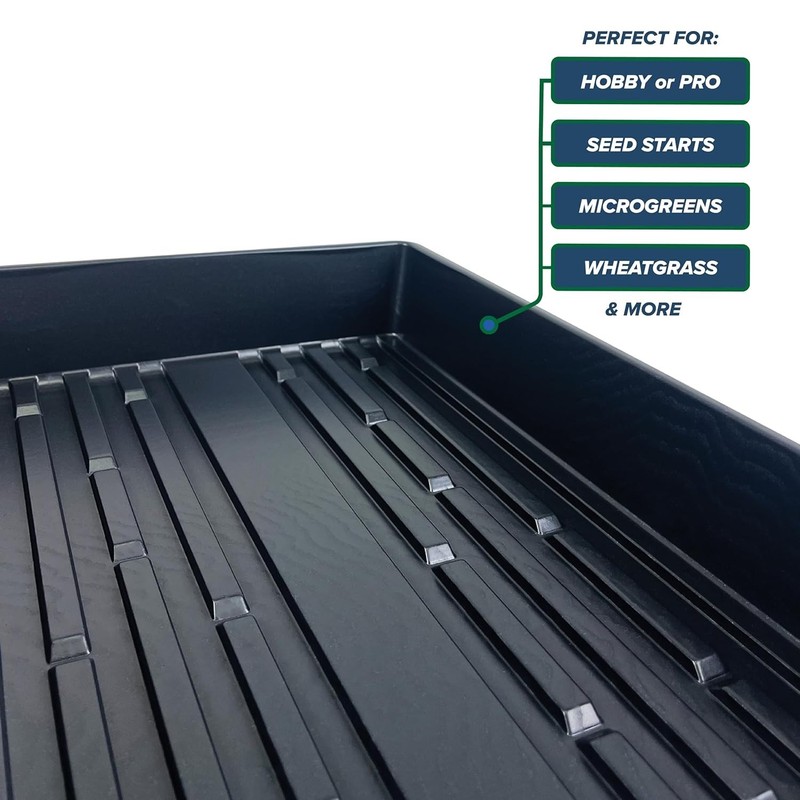 Versatile 5 Count Growing Trays - Perfect for Microgreens & Seedlings, 21" x 11" gallery