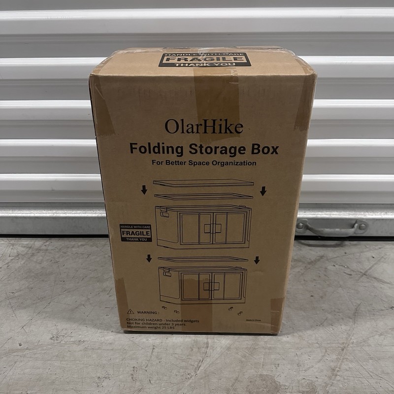 Stackable Storage Bins with Lids - Folding with Doors and Wheels. New In Box gallery
