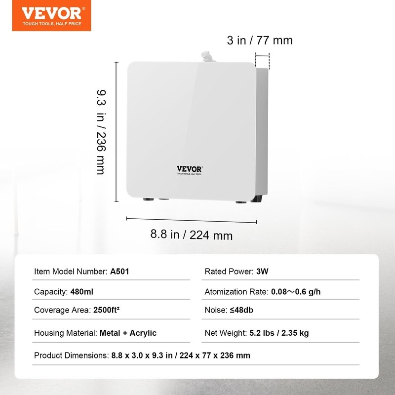 Scent Air Machine, 480ml Bluetooth Smart Essential Oil Diffuser, 2500sq.ft Water gallery