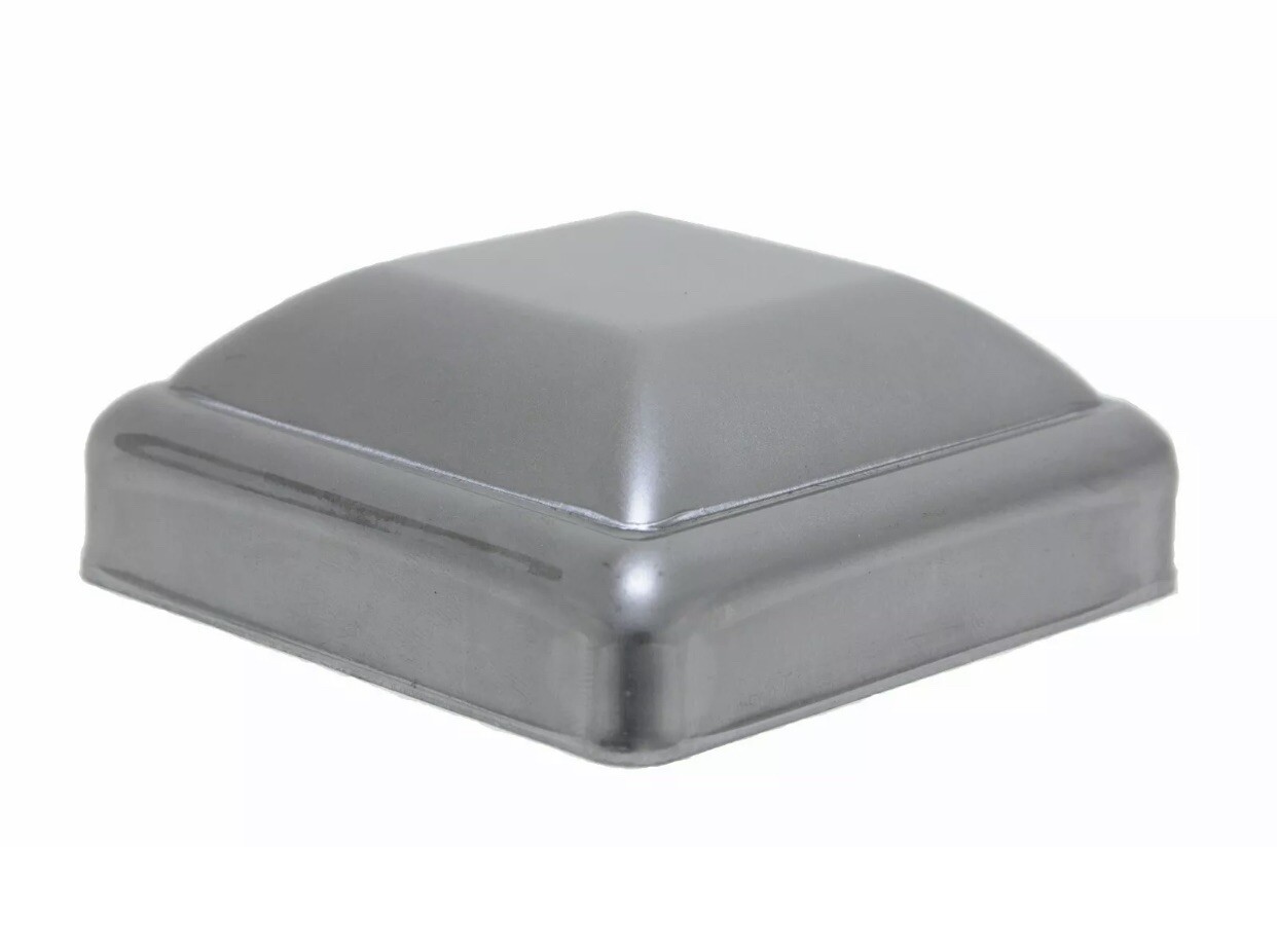 4" Square Pressed Steel Metal Dome Cap Steel 4" x 4" (For Steel Post) 10 Pieces gallery