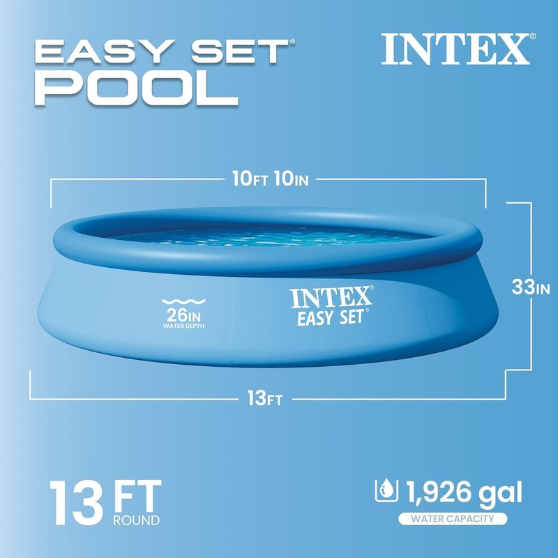 Above Ground Pool Set, 13ft x 33in Easy Set Inflatable w/ 530 GPH Pump gallery