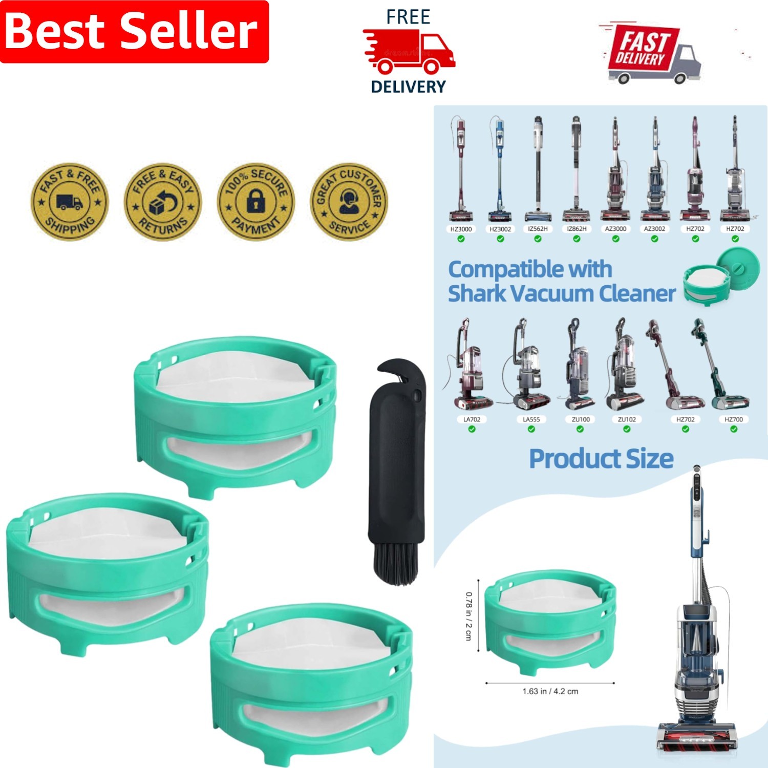 Odor Neutralizer Cartridges for Shark Vacuums - 3 Pack, Freshness Guaranteed gallery