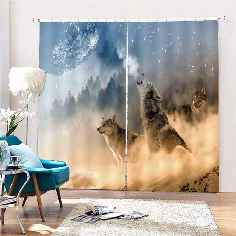 Wolf Sands Overflow Sky 3D Curtain Blockout Photo Printing Curtains Drape Fabric gallery