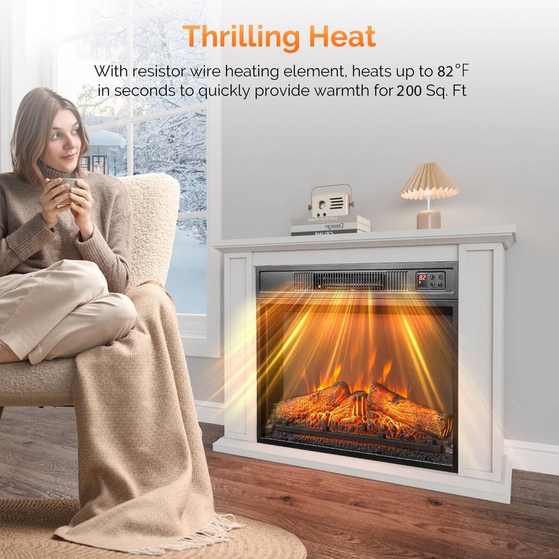 23" Embedded Electric Fireplace Insert Heater 6 Colors Realistic Flame Remote gallery
