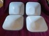4 Corning Corelle SQUARE Simple Lines 6.25" Black Rim Soup Ceral Bowls-12 Avail gallery