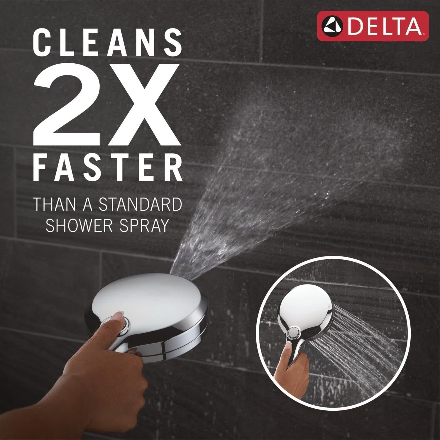 Delta 6-Setting In2ition 2-in-1 Dual Shower Head w/ProClean #75655 Chrome NEW gallery