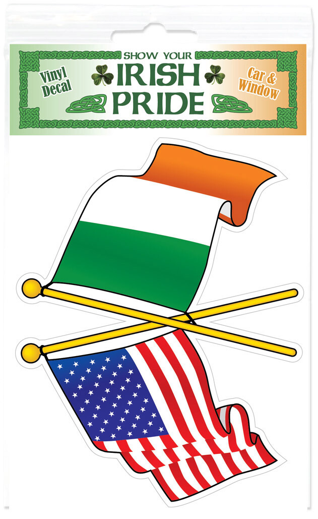 Irish American Cross Flags Together Ireland Irish Decal Sticker gallery