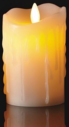 Flameless Pillar Candle Color Ivory Size: 6" x 4" Child Pet Safe Auto Off Timer gallery