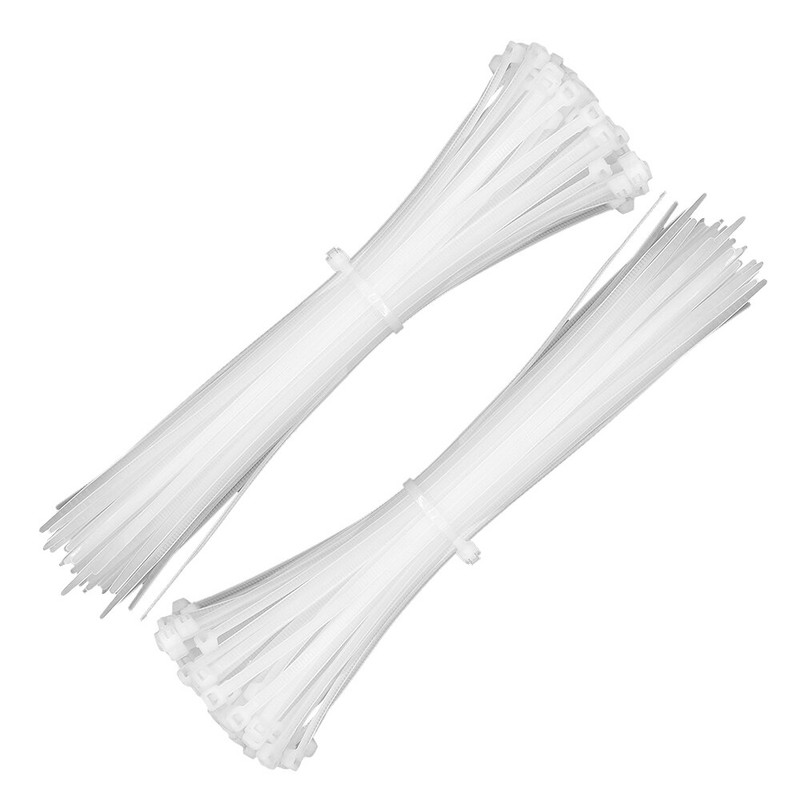 500 PACK 1000 PACK 8" 12" 15" Plastic Cable Zip Ties Nylon Wrap Wire White Black gallery