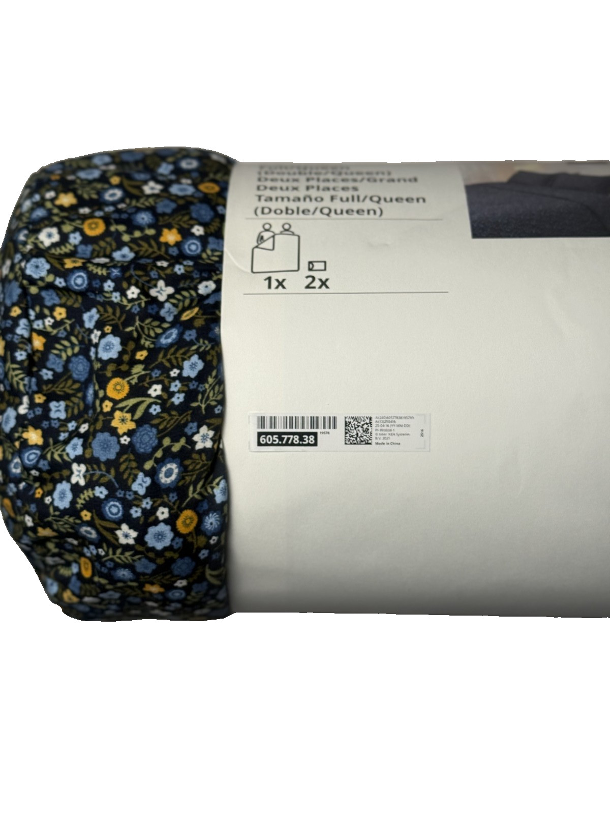 IKEA ROSENTIBAST Full/Queen Comforter & 2 Shams Multicolor Floral 605.778.38-NEW gallery