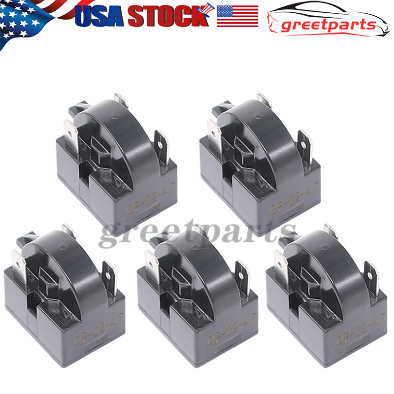 5PCS Refrigerator Freezer Compressor PTC Start Relay QP2-4R7 / QP2-4.7 3-Pin USA gallery