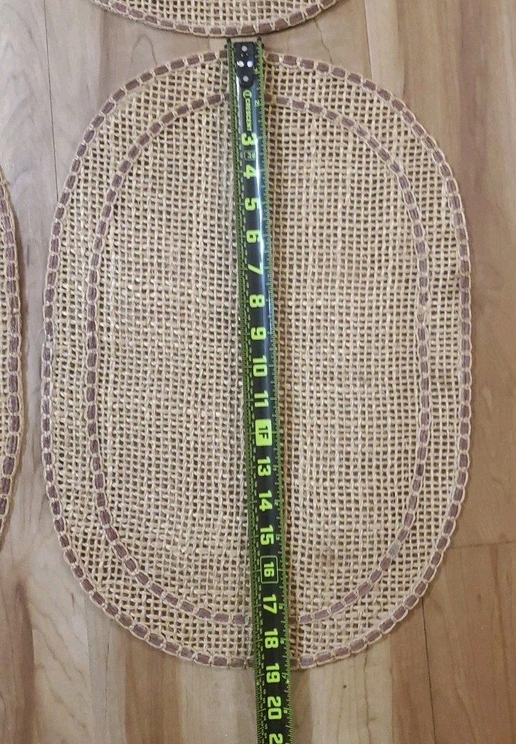 Wicker Rattan Oval Shaped Placemats Beige Natural Color Lot Of 4 gallery