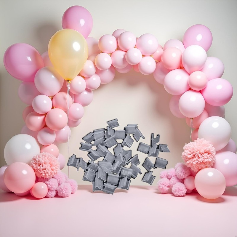 100 Pcs Transparent V-Shaped Balloon Clips Party Wedding Decoration Seals gallery