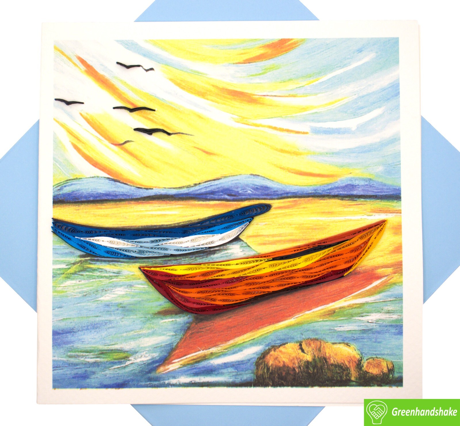 Sunset Reflections Quilling Greeting Card - GREENHANDSHAKE gallery