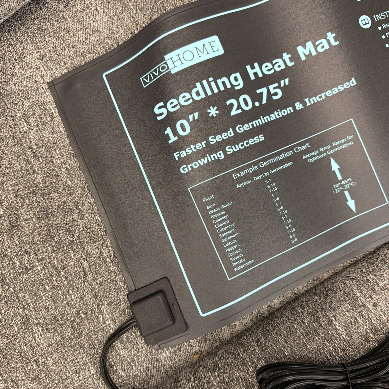 VIVOSUN Durable Waterproof Seedling Heat Mat 10" x 20.75" UL & MET-Certified,20W gallery