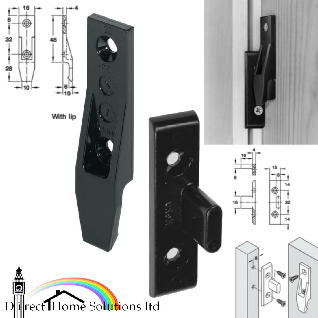 Keku EH Drop On/Hook On Push In Fittings Press Fit Panel Clips Plinth Fasteners gallery