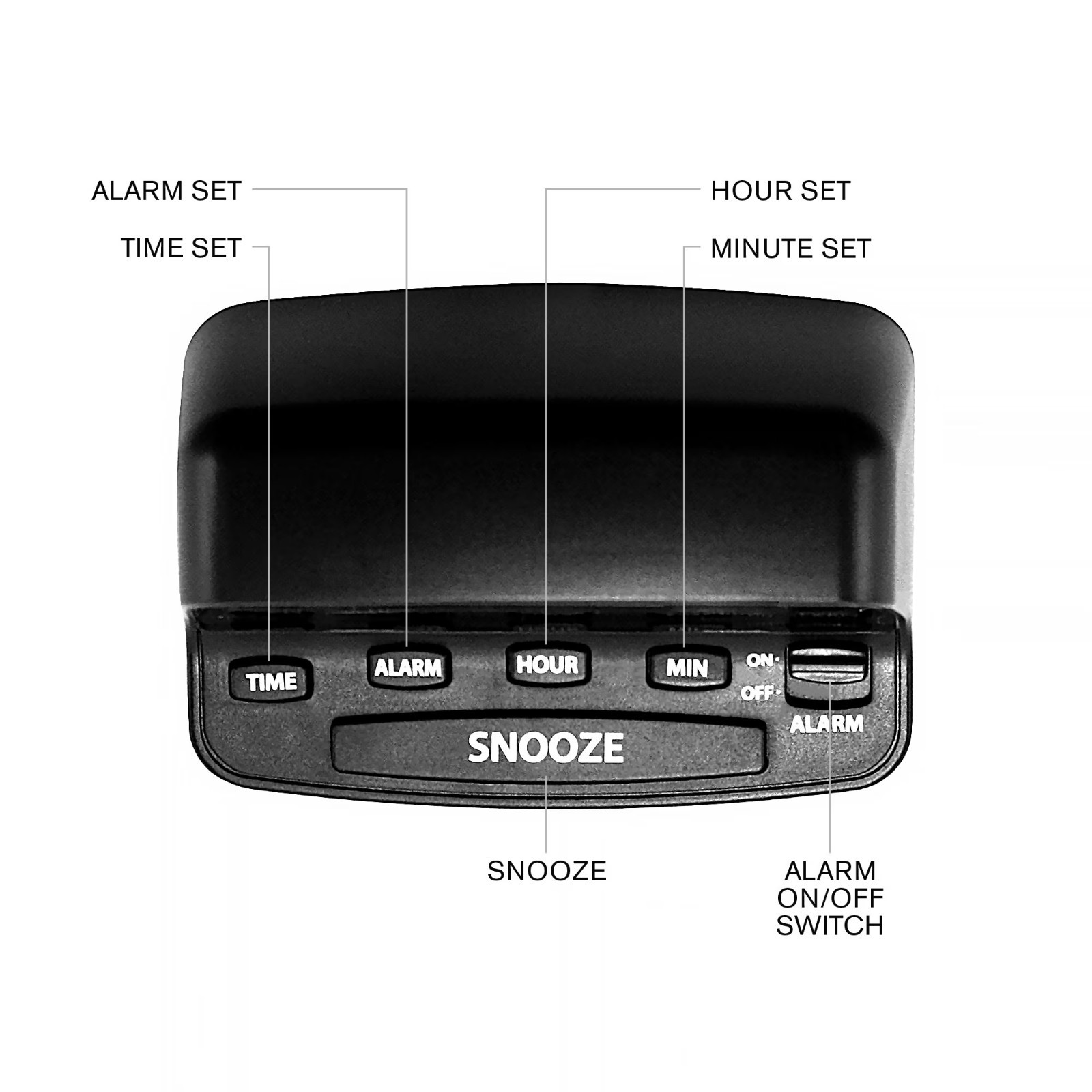 SHARP DIGITAL ALARM CLOCK Loud Alarm Snooze Keyboard Controls LED Display Black gallery